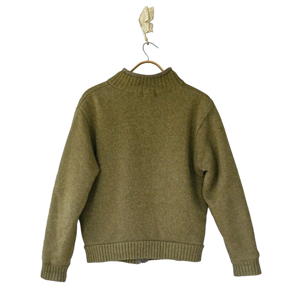 LL Bean Men Lambswool Sherpa Lined Sweater Jacket M Preppy Outdoor Grandpa Gorp - Picture 4 of 15